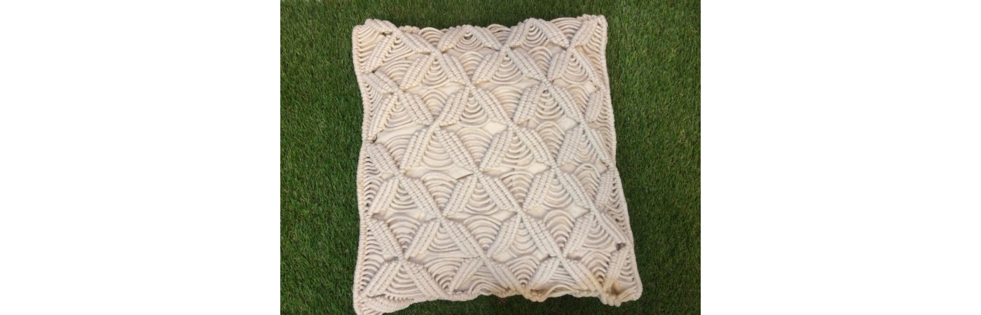 Hand made macrame cushion cover 